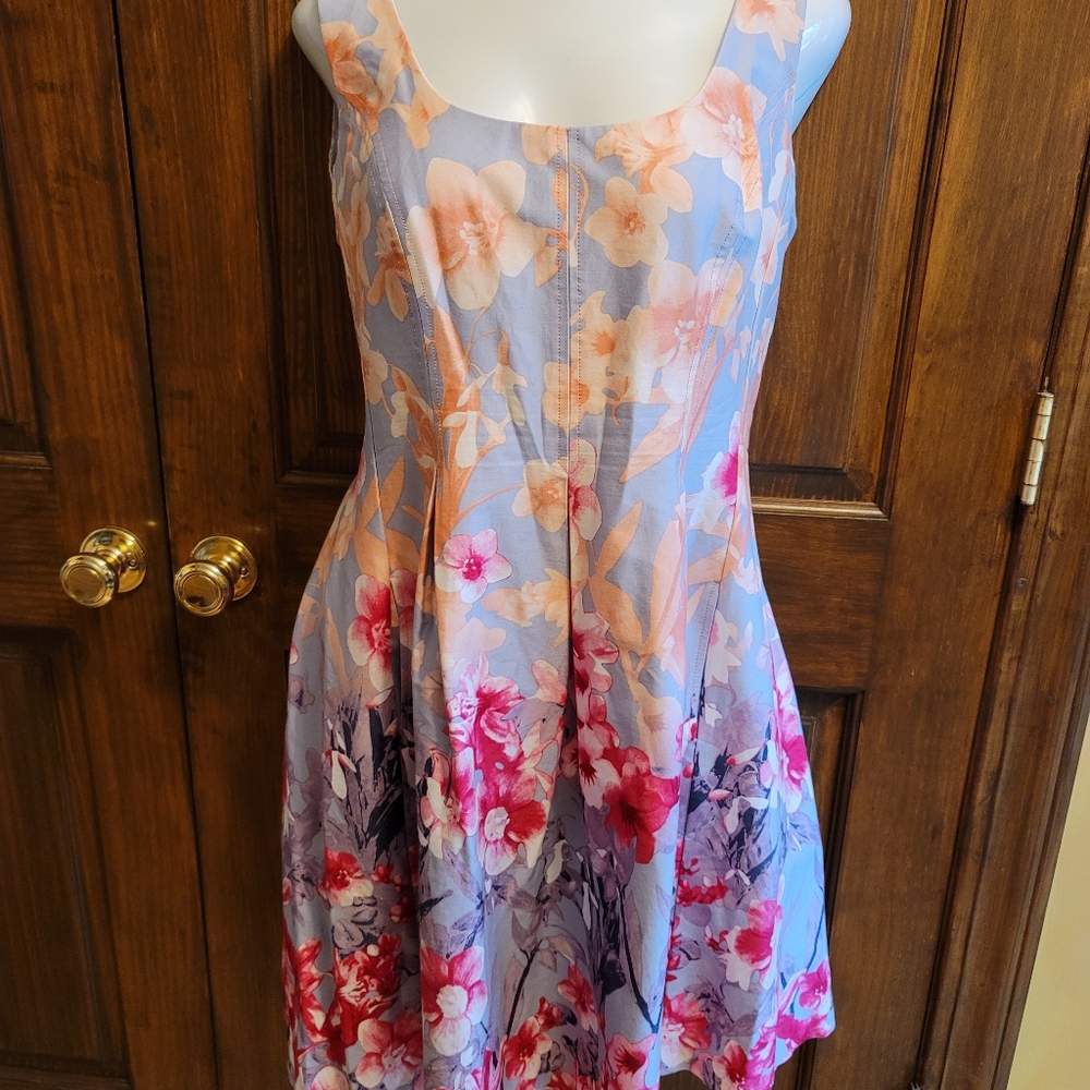 Nine West Floral Dress - Blue and Pink